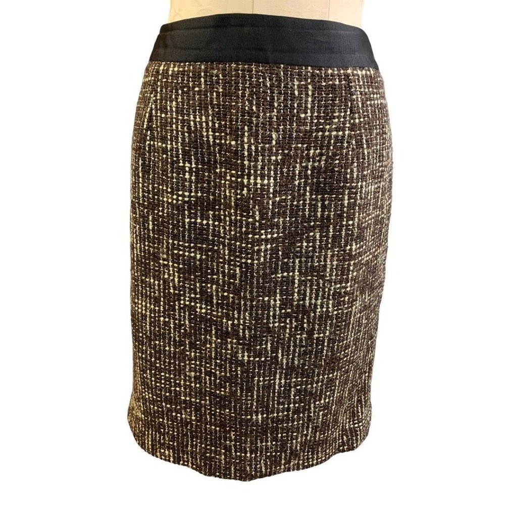 8R Boden Women's Tweed Brown Copper Linedβ Pencil Straight Skirt